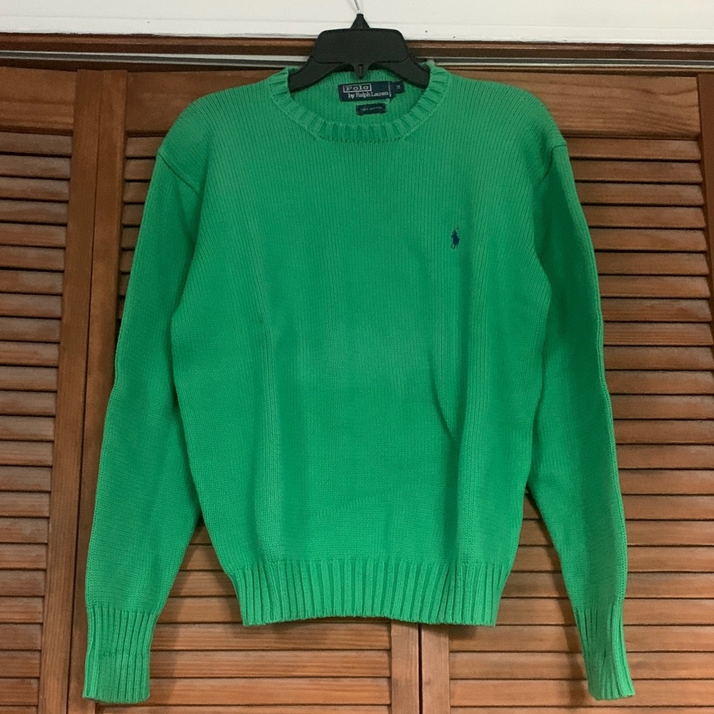 Polo by Ralph Lauren Men’s Kelly Green Crewneck Sweater.